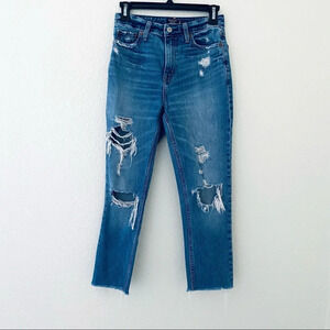 Abercrombie & Fitch High Rise Distress Jeans